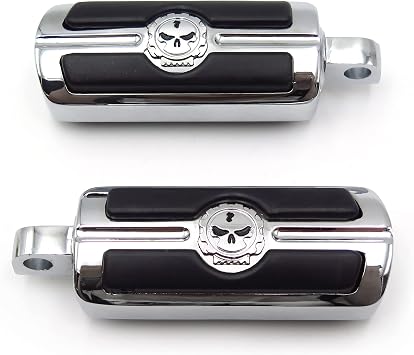 Motorcycle Skull Foot Peg Part for Harley Davidson Spotrster Fat Bob Street Bob 1984-2017 Universal to Most Harbike Chrome