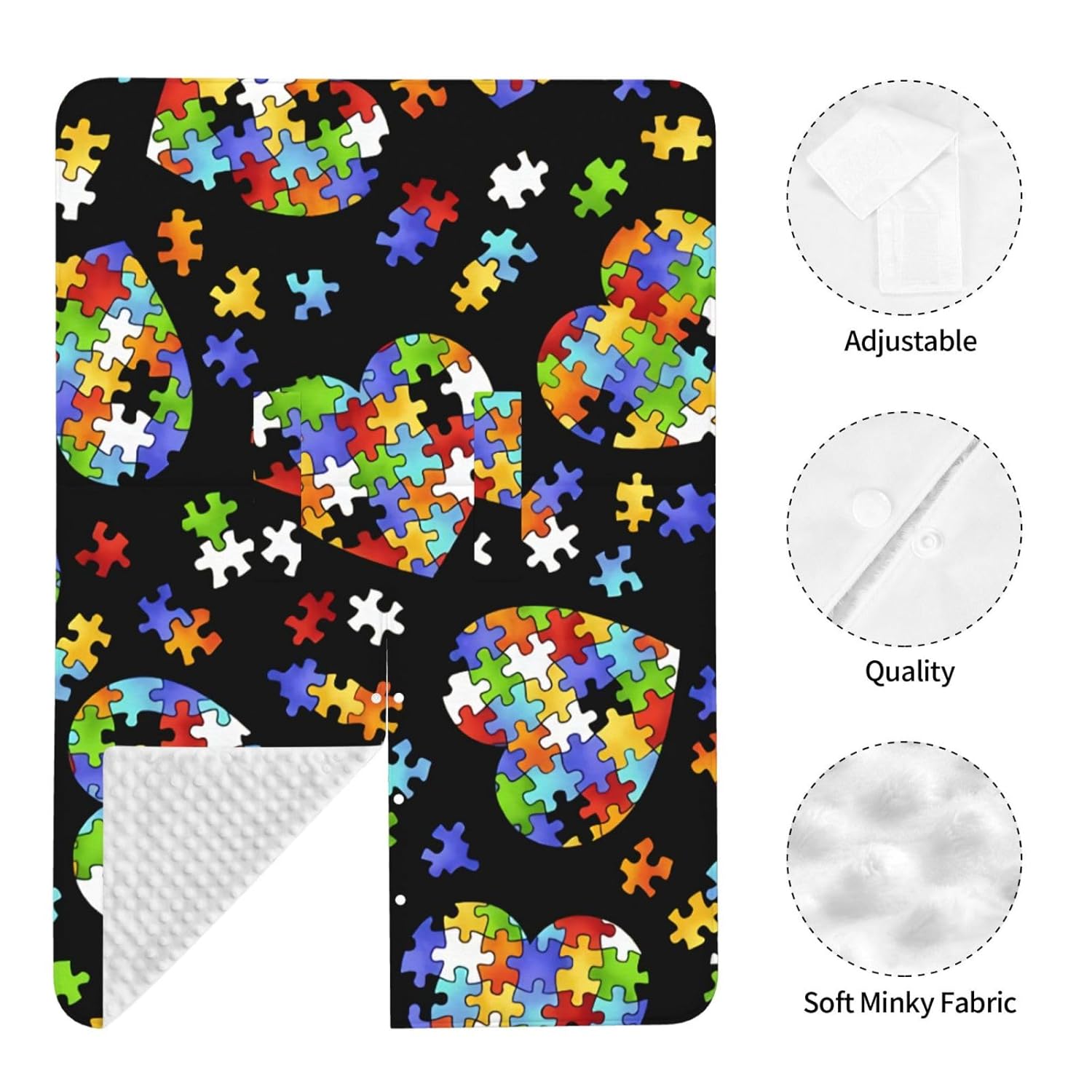 Autism Awareness Baby Car Seat Cover & Nursing Cover - Breathable Stretch Multi-Use Cover for Breastfeeding, Stroller Sunshade & Infant Carrier