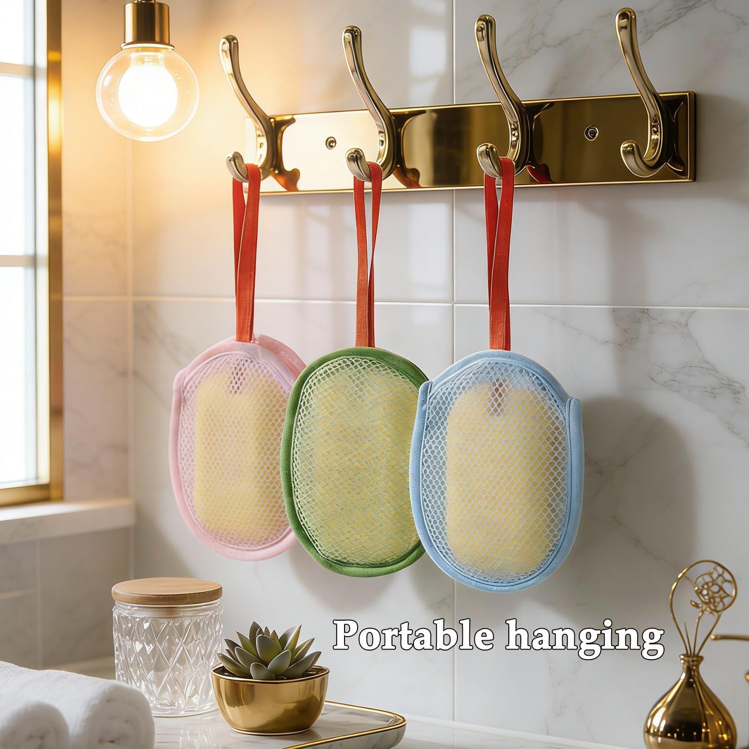 Soap Saver Bag, Exfoliating Soap Bag Bar Soap Pouch, Mesh Soap Bags for Soap Bars Foam Net Soap Saver for Shower Bath, 3PCS