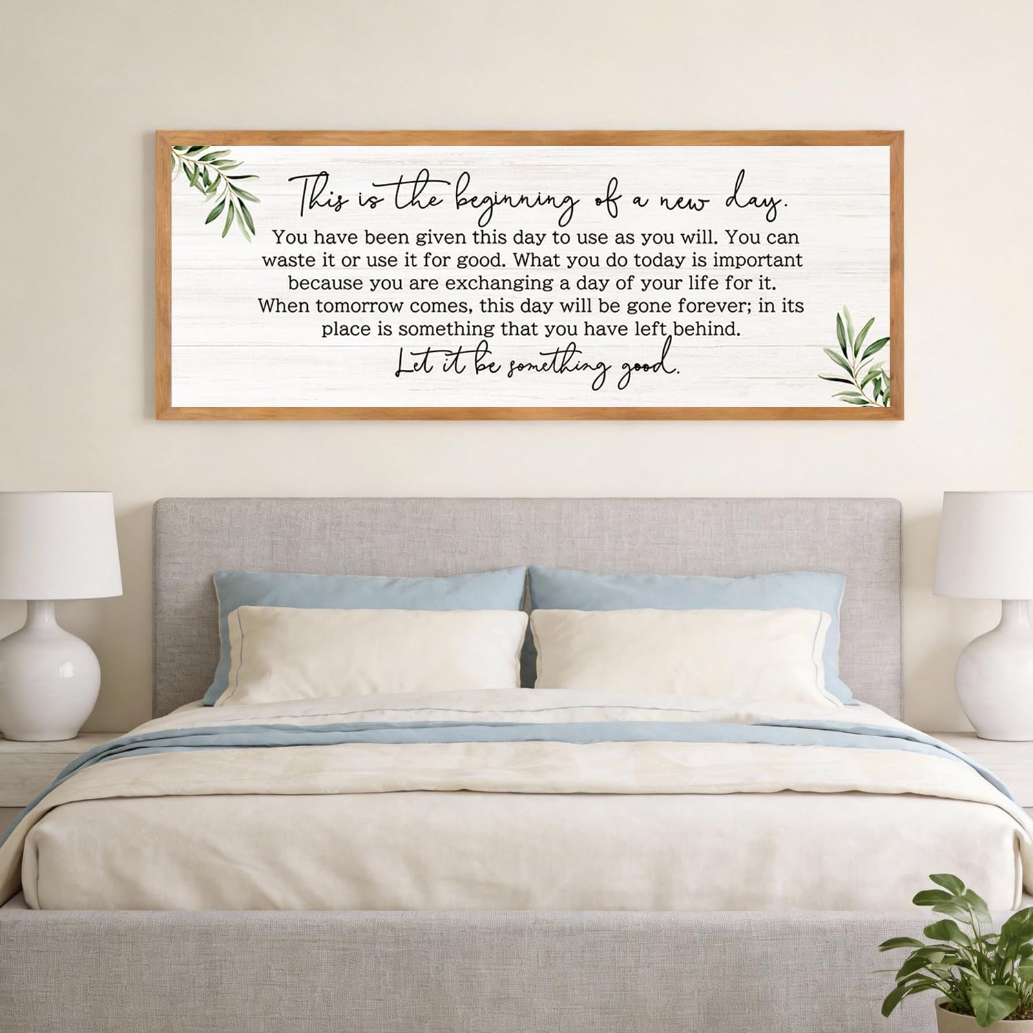 Foutcheou The Beginning of a New Day Wall Art, 40x15 Inch, Natural image 4