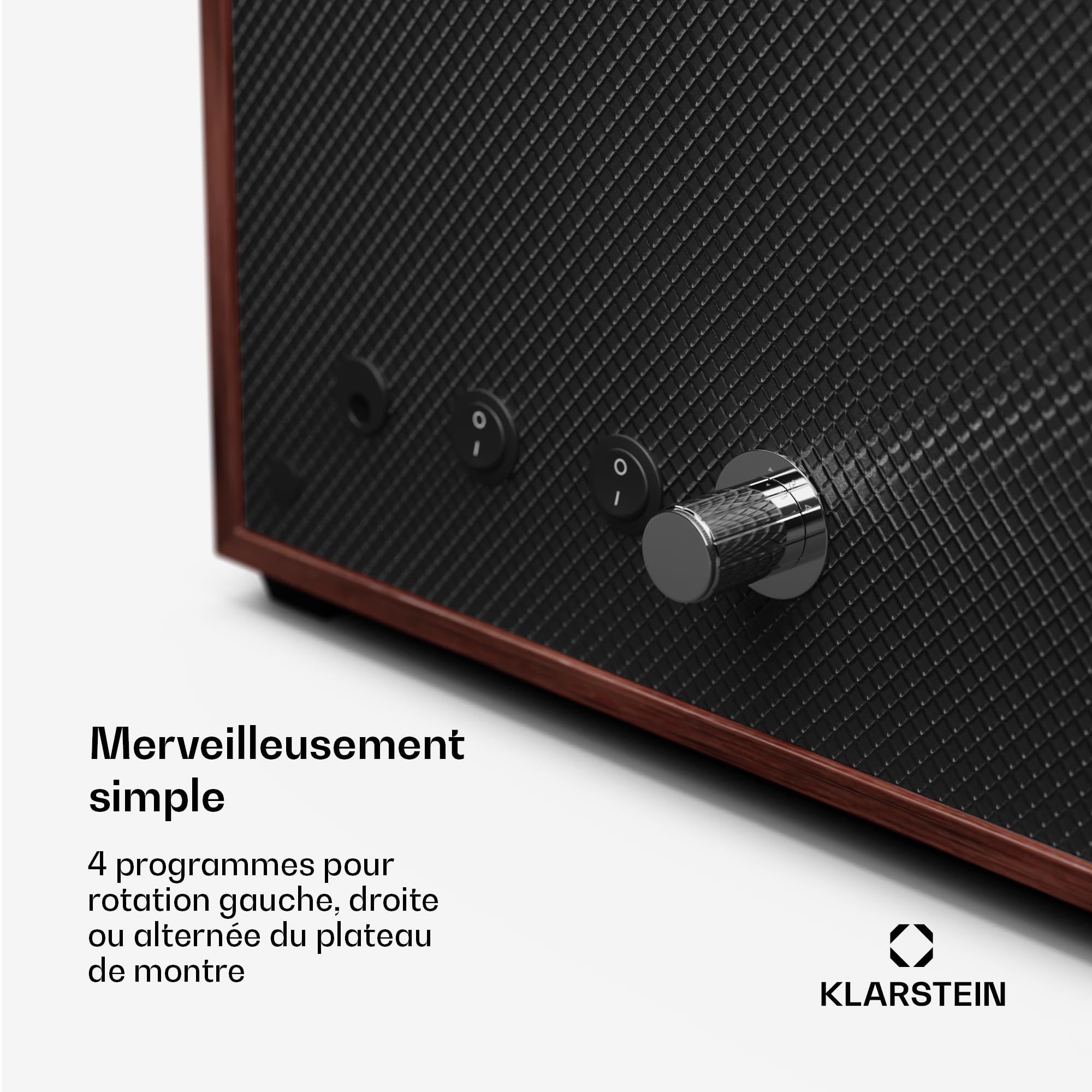 KLARSTEIN Remontoir de Montre pour Montres automatiques, Remontoir de Montre Automatique pour 1 Montre, Remontoir de Montre Automatique avec Porte en Acrylique, Remontoir de Montre Automatique