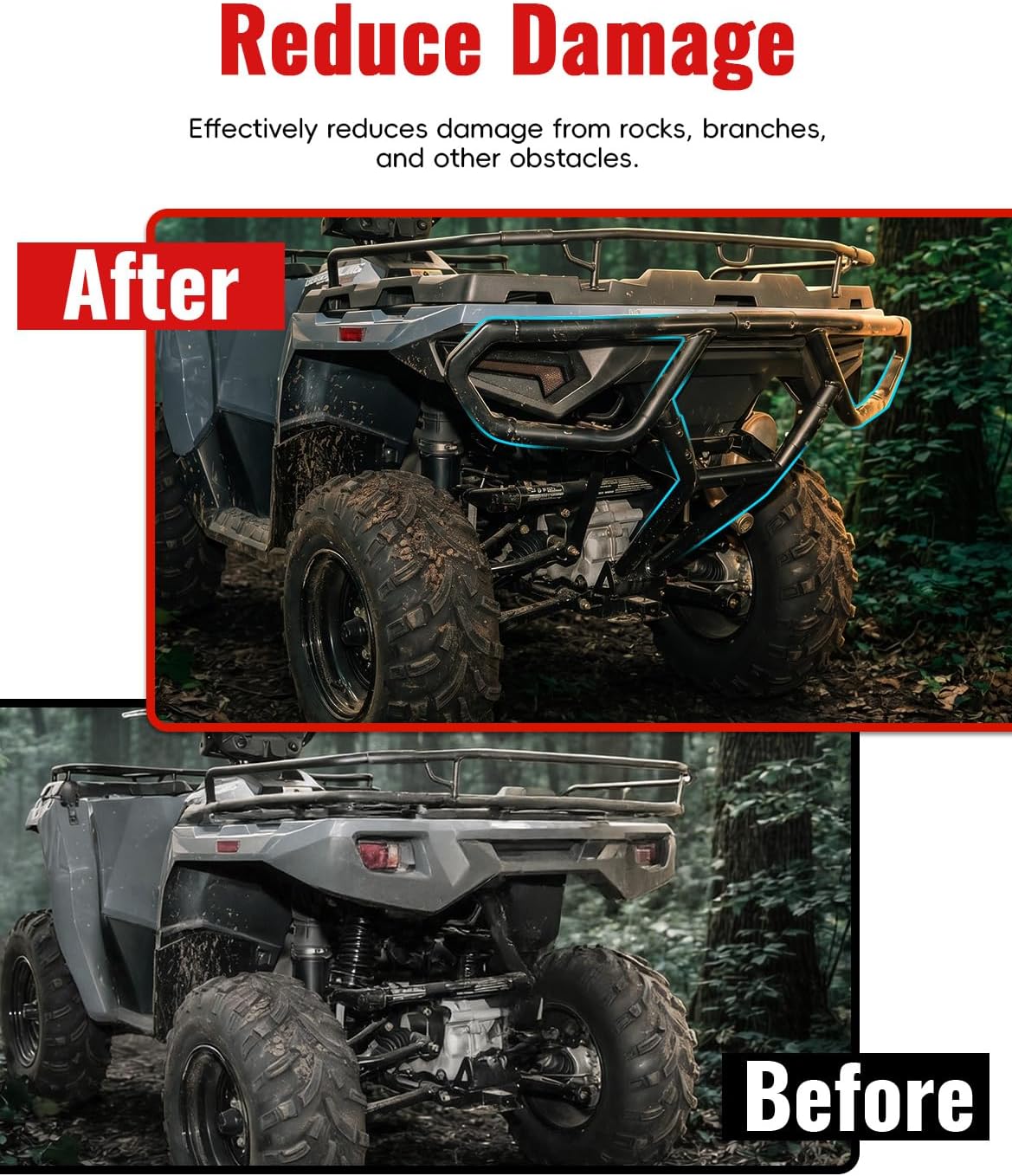 Rear Bumper Guard for Polaris Sportsman 570 450 HO 2021-2026, Replace #2884847