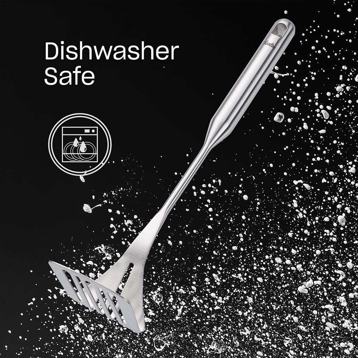 Fissler Essential Potato Masher, 18/10 Stainless Steel Kitchen Utensil for Mashing Potatoes & Vegetables, Ergonomic Handle, Dishwasher Safe