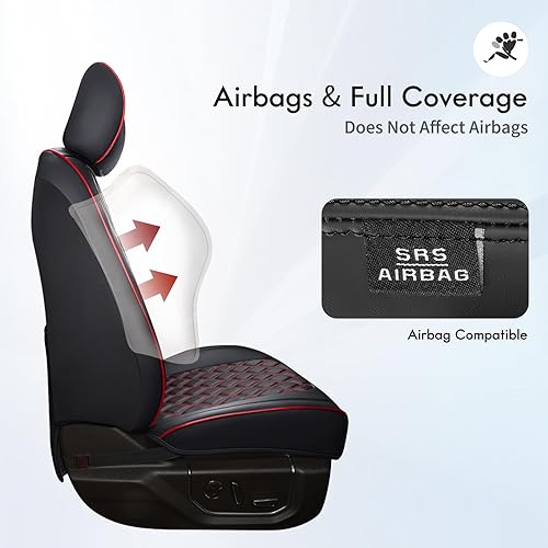 Miniatura 4 de Huidasource Fundas de asiento Dodge Ram, funda de asiento de cuero para camioneta delantera y trasera, apta para 2009-2018 1500, 2010-2025 25003500