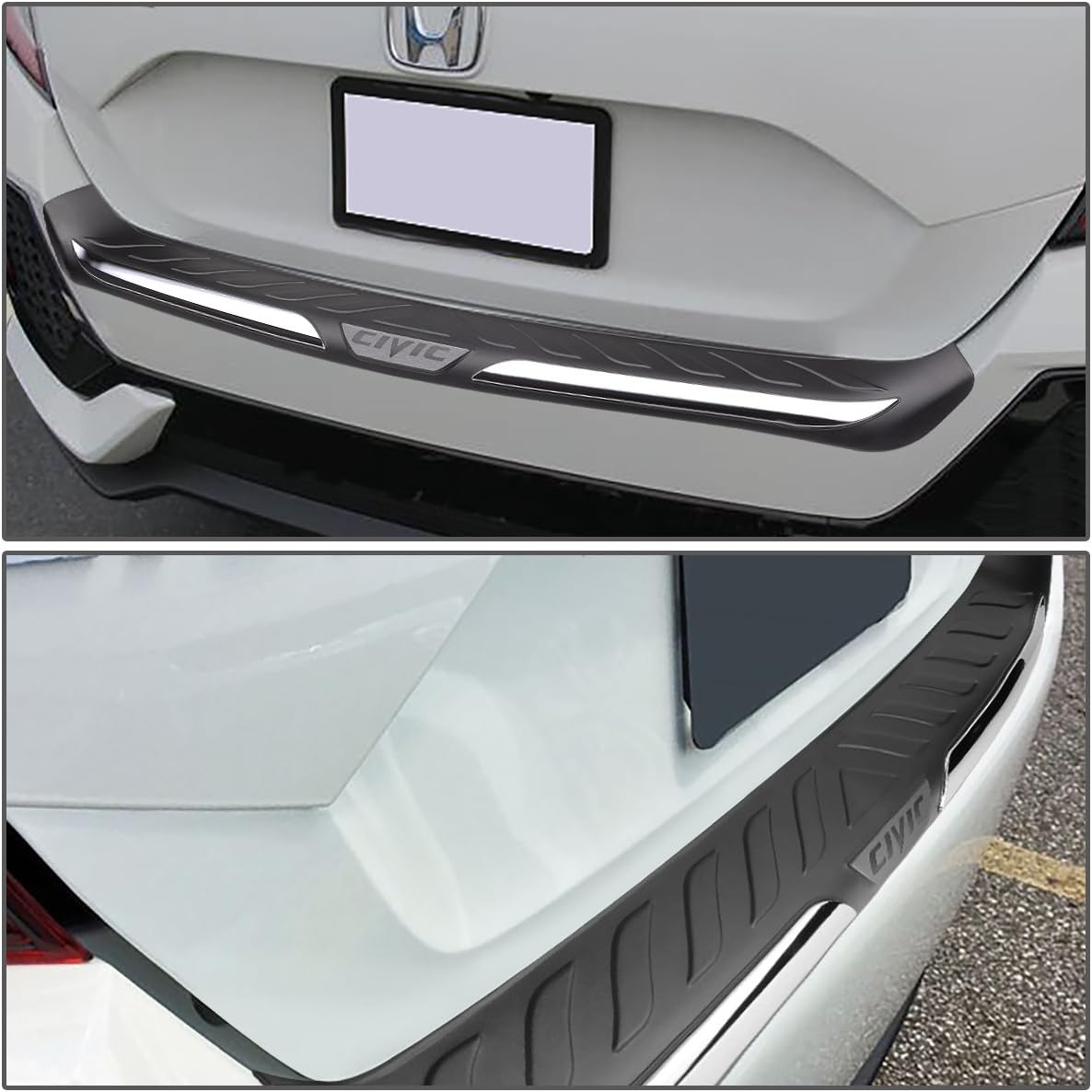 Auto Dynasty TPE Plastic OE Style Rear Bumper Protector/Cover Compatible with Honda Civic 4-Dr Sedan 10th gen 16-17
