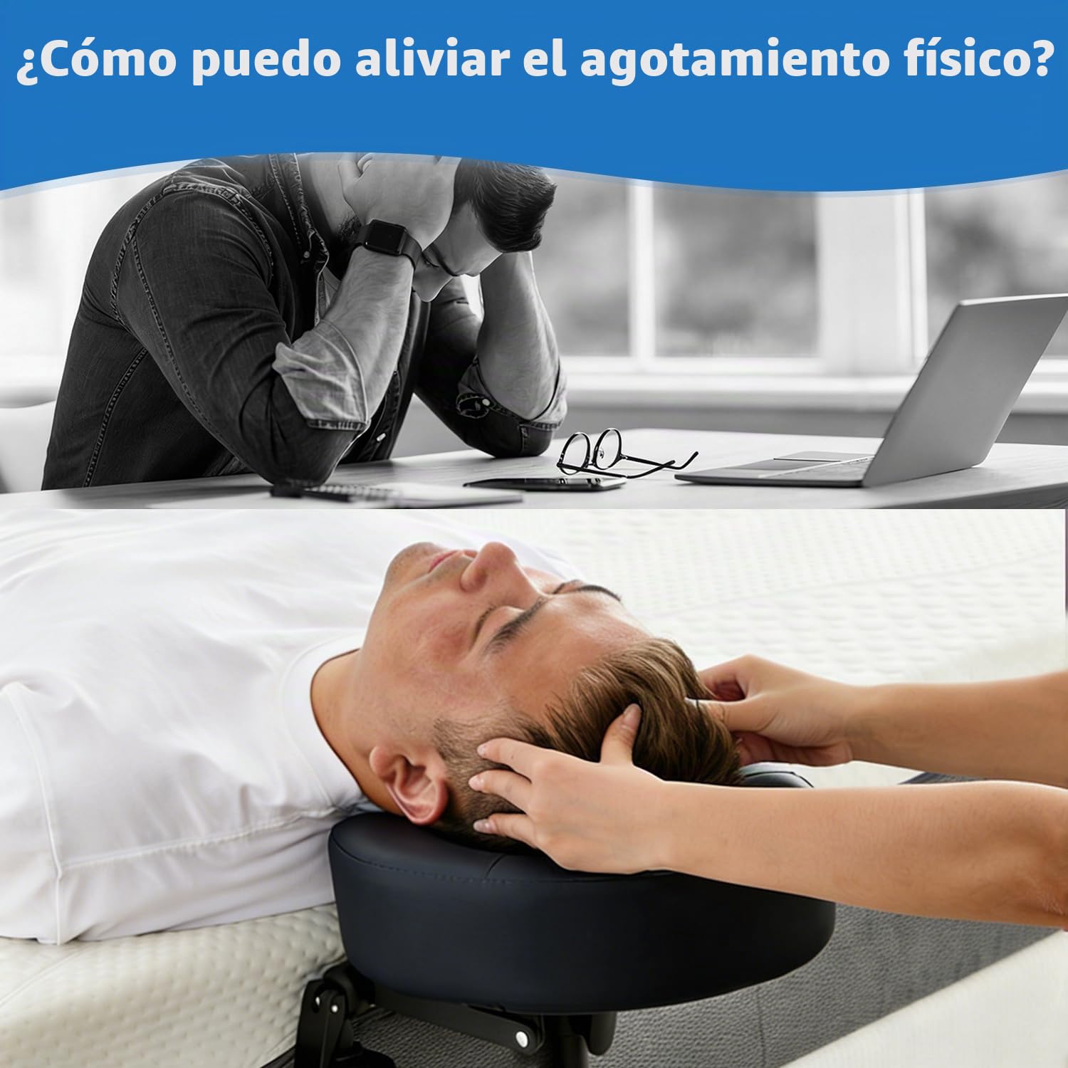 Reposacabezas de masaje para cama, reposacabezas de masaje para tumbonas, reposacabezas universal ajustable para camillas de masaje (con soporte facial), reposacabezas para tratamientos cosméticos y