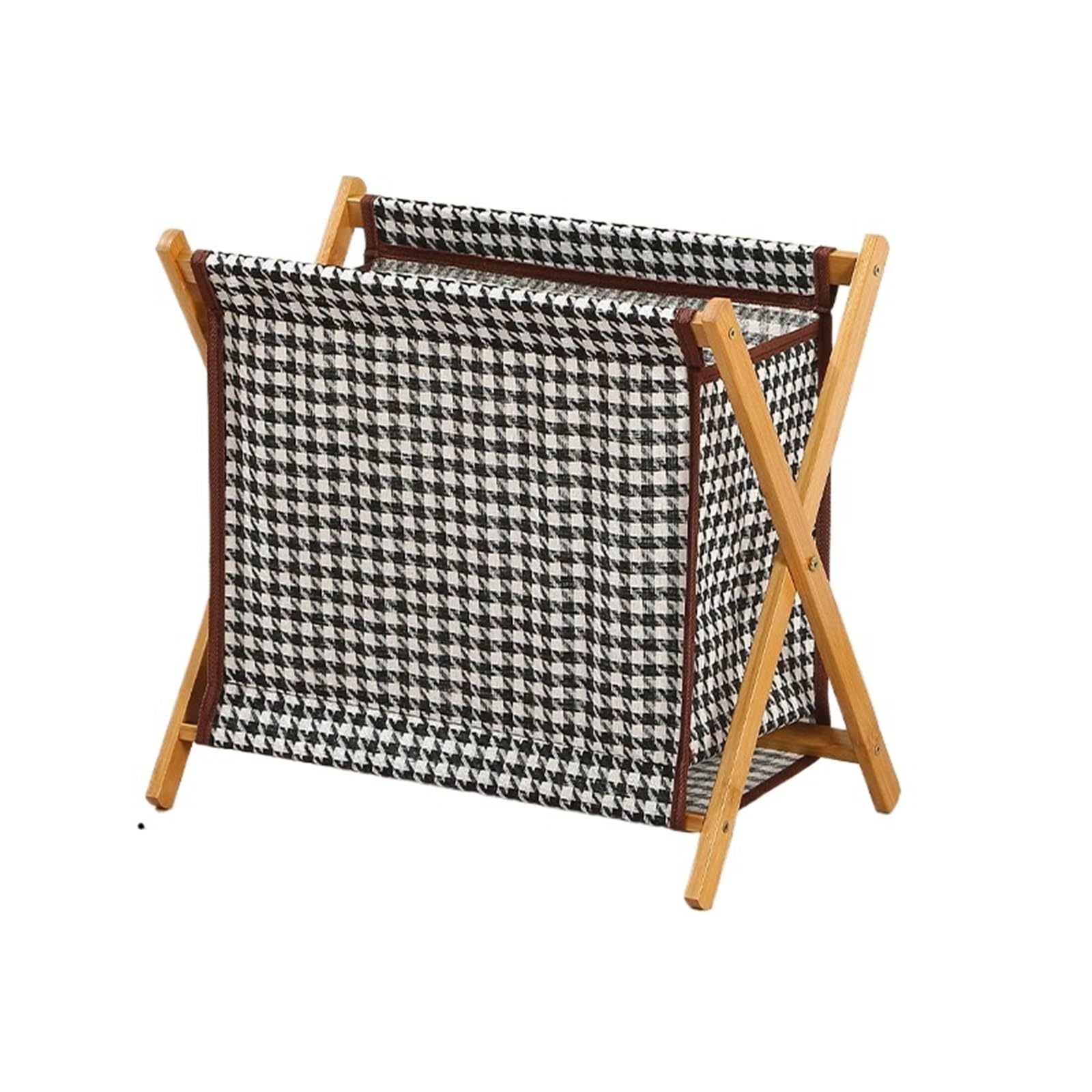 Dirty Clothes Laundry Basket Wood Bracket Foldable Cotton Linen Storage Baskets For Bedroom(Color3)