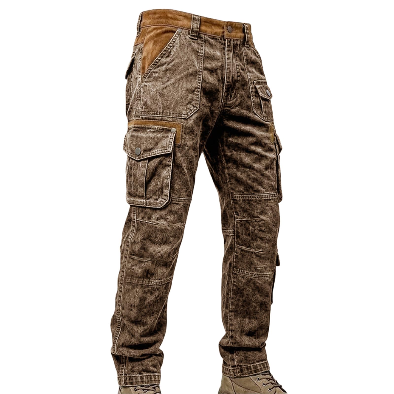 Jeans Herren Lang Cargo Jeans Weites Bein Cargohose Outdoor Jeanshose Streetwear Relaxhose Sportlich Männer Hosen Vintage Herrenhosen Stretch Wanderhose Freizeithose mit Taschen Outdoorhose