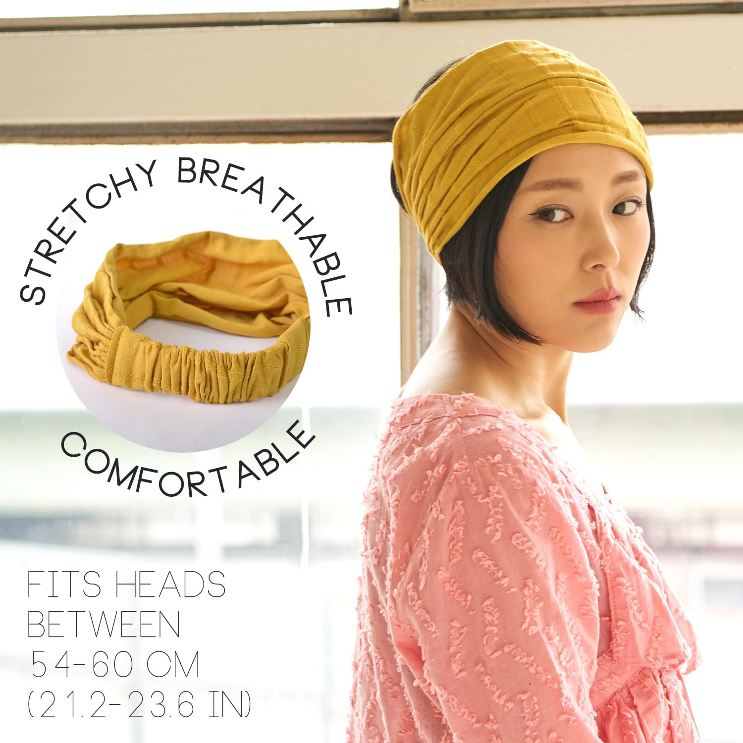 CHARM Wide Headband Bandana for Women - Mens Large Hair Turban Head Wraps Boho Band