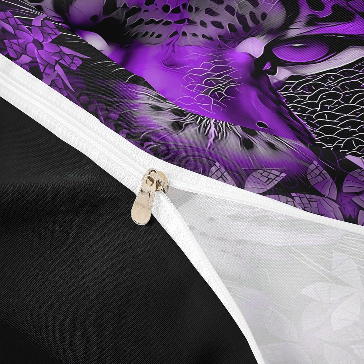 jejeloiu Kids Leopard Bedding Set Cheetah Print Duvet Cover Toddler Size for Boys Girls Bedroom Decor Wild Animal Comforter Cover Safari Purple 2Pcs,NO Comforter