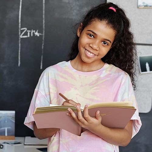 Miniatura 36 de CAGIE Cuaderno rayado para mujeres y niñas, 256 páginas, lindo diario con diarios de cuero en forma de corazón para escribir cuadernos A5 de tapa 02