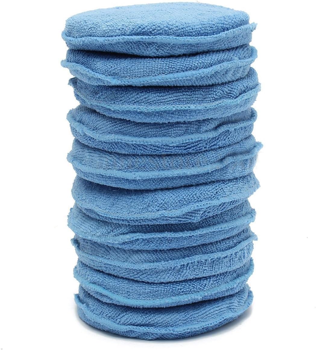 TOOGOO(R) Car Waxing Foam Sponge Pads 10x Car Waxing Polish Microfiber Foam Sponge Applicator Cleaning Detailing Pads