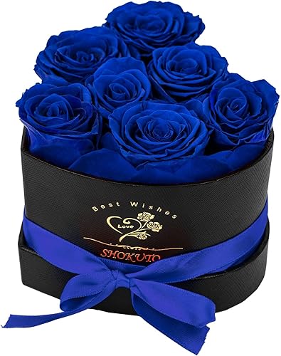 Rosas frescas preservadas para siempre en caja de corazón, regalo perfecto de cumpleaños de Navidad para mujeres y madres. Rosas 100% reales que