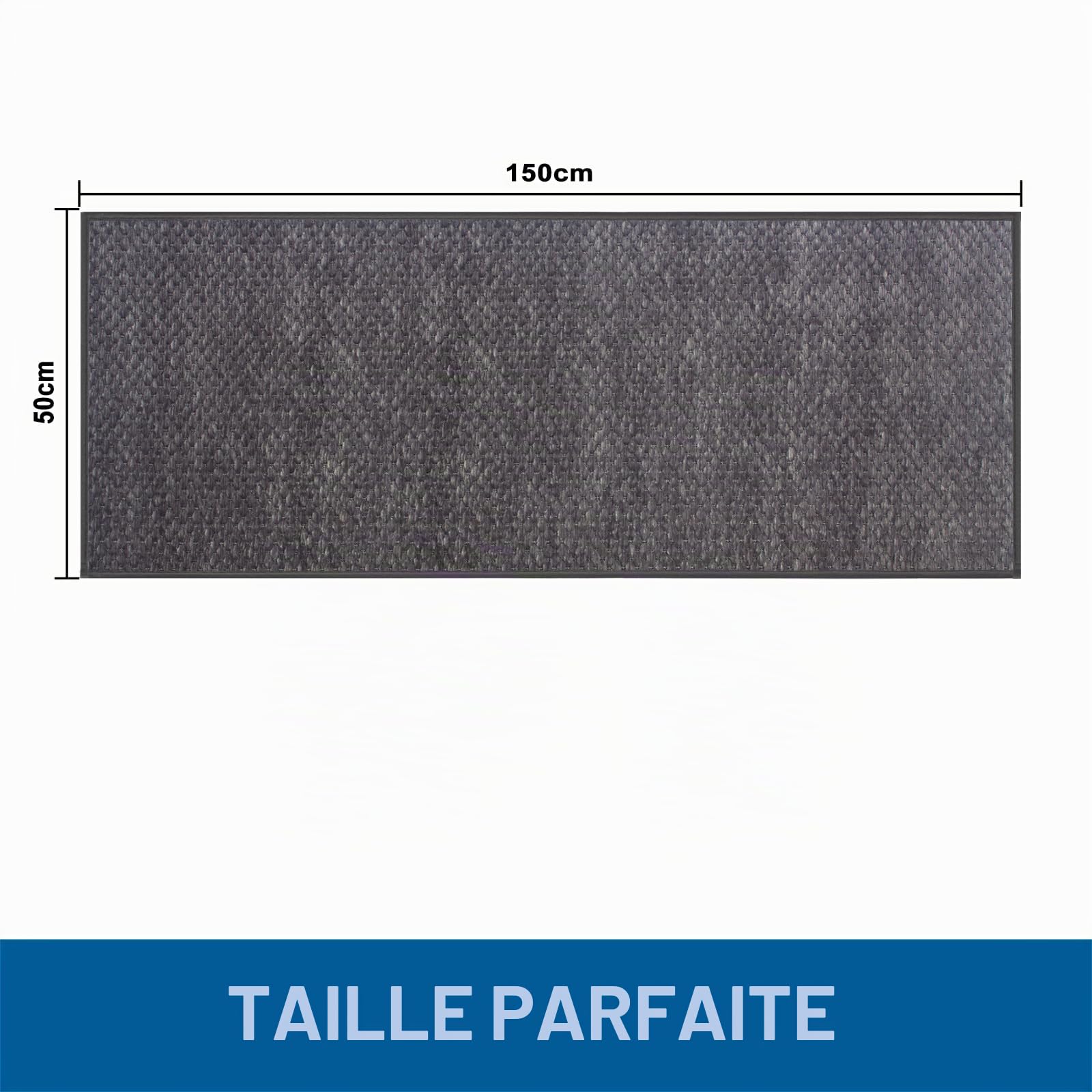 Tapis de Bain Antiderapant 50 X 150 cm, Moelleux en Microfibre, Tapis Antidérapant en Caoutchouc, Absorbant l'eau, Tapis Lavable en Machine, Extra Epais, pour Douche, Baignoire, Gris