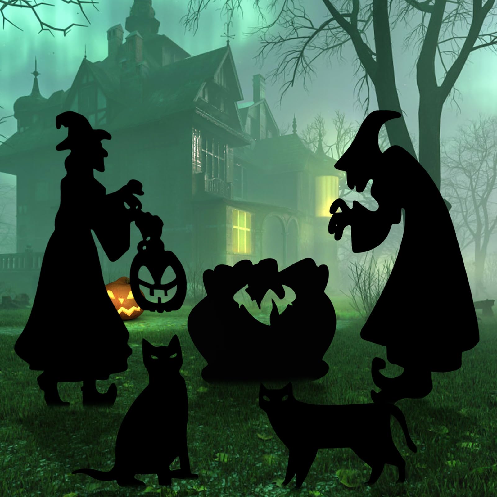 Saoplasa Halloween-Gartenflagge – Hexe, Kürbis & Katze, Doppelseitig, 30,5 X 45,7 Cm
