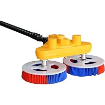 18ft Solar Panel Cleaning System with AC Powered Dual Rotating Disc Brushes, Professional Water Fed PV Panel Washer Kit for Residential & Commercial Arrays