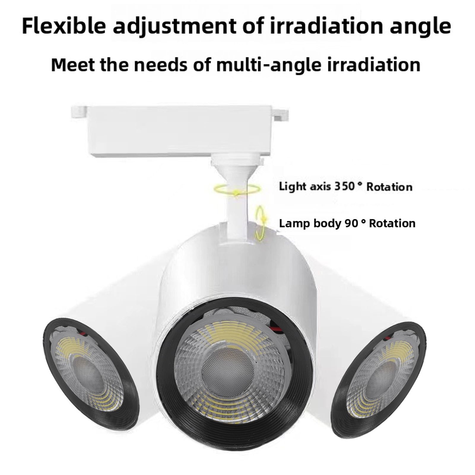 Zestaw Oświetlenia Szynowego LED 4, 30W 6000K COB Oświetlenie Punktowe Sufitowe Nowoczesne Oprawy Oświetleniowe LED, Regulowane Kierunkowe, do Sypialni, Salonu, Sklepów