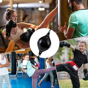 Speed Bags for Boxing | Punching Training Ball - Portable PU Leather Double End Punching Bag for Workout Coordination Core Training Exercise Home Backyard
