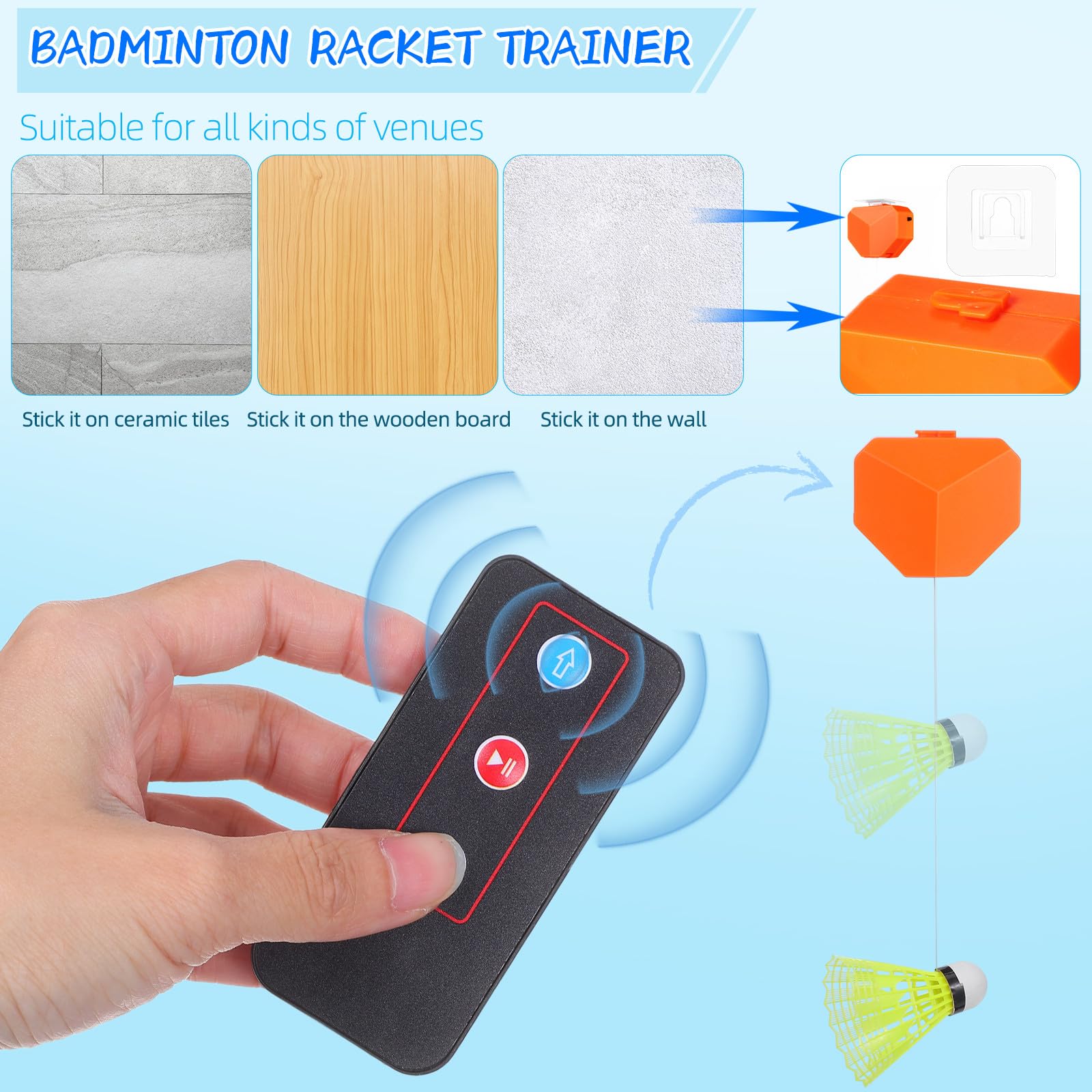 HANABASS 2 Set Racchetta Da Badminton Trainer Portatile Trainer Badminton Rimbalzo Trainer Allenamento Di Tennis Badminton Strumento Di Auto-Allenamento Strumento Di Formazione Di