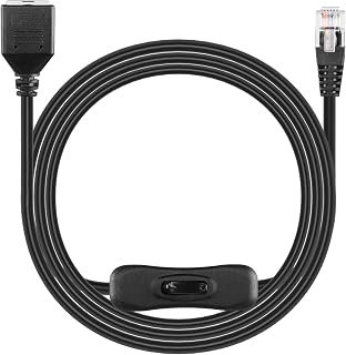SinLoon RJ12 Telephone Extension Line 6P6C Male-to-Female Telephone Landline Telephone Cord with Disconnect Switch (1.5M/4.9FM)
