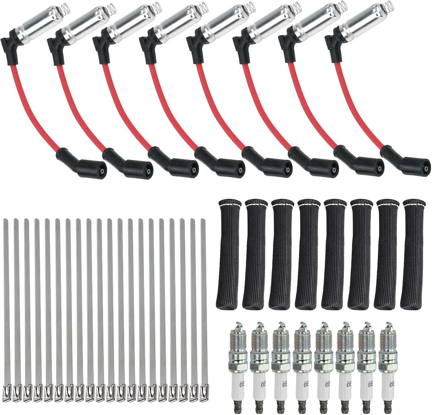 41962 Spark Plugs 9478RR 48322 Spark Plug Wires Set with