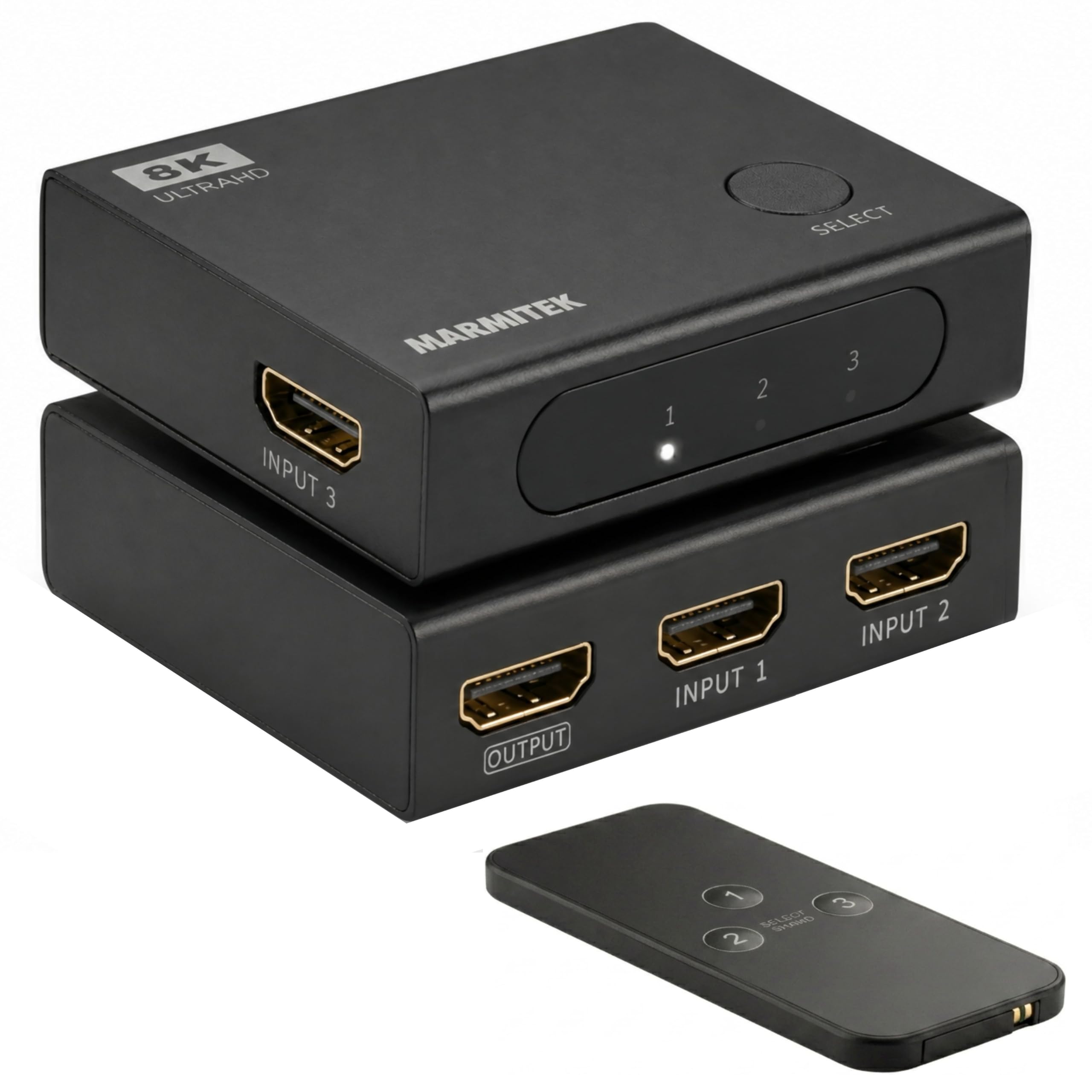 Marmitek AS38 - Switch HDMI 2.1 8K60 4K240 Gaming 3 entrées 1 Sortie