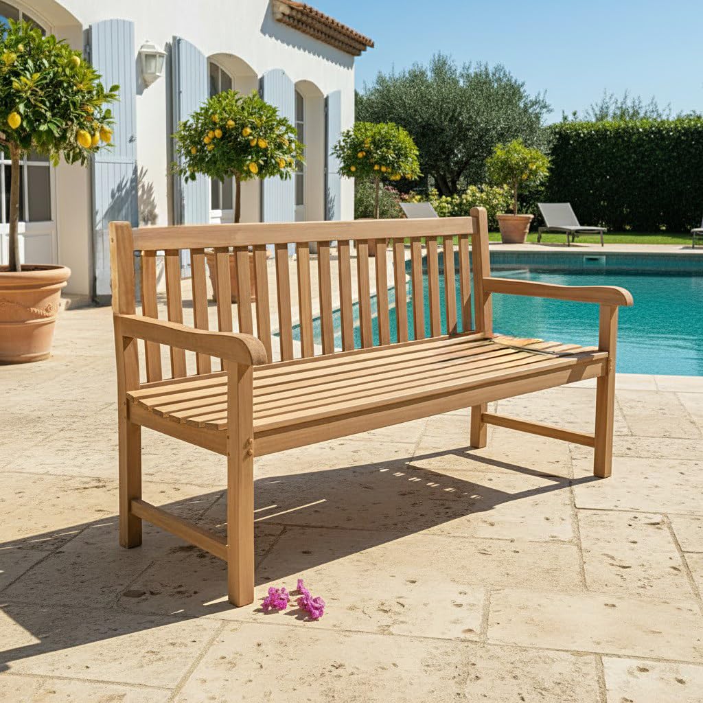 Teck'Attitude Banc en Teck Massif Londres 180 cm