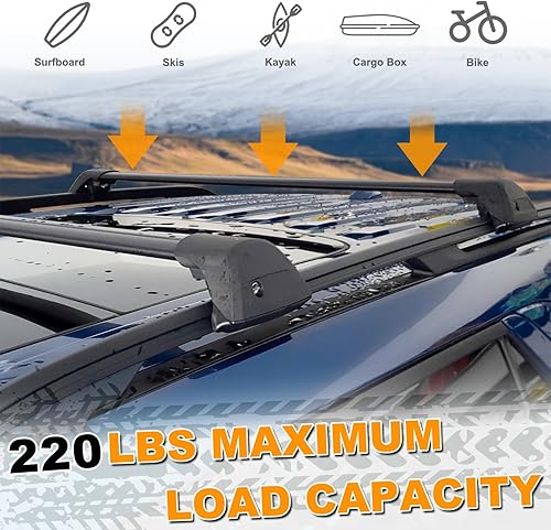 Miniatura 4 de Snailfly Barras transversales personalizadas para Ford Explorer 2020-2025, barras transversales ajustables negras con cerradura