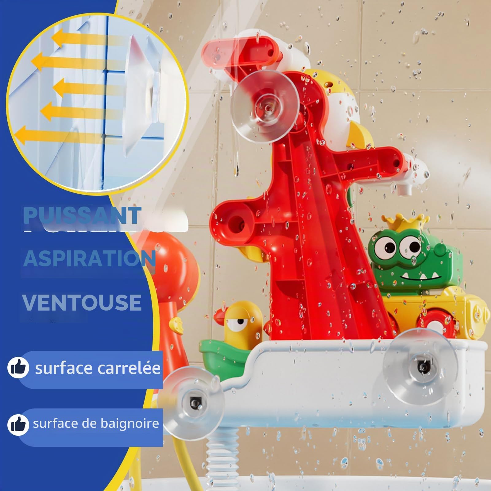 LUKIUP Jouet Bain Cascade Interactif Conception Fusée