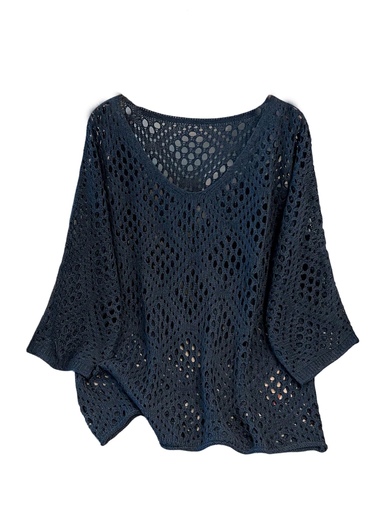 Verdusa Womens Plus Size Hollow Out Lightweight Sweaters Soft Pullover Knit Tops Early Fall Fashion