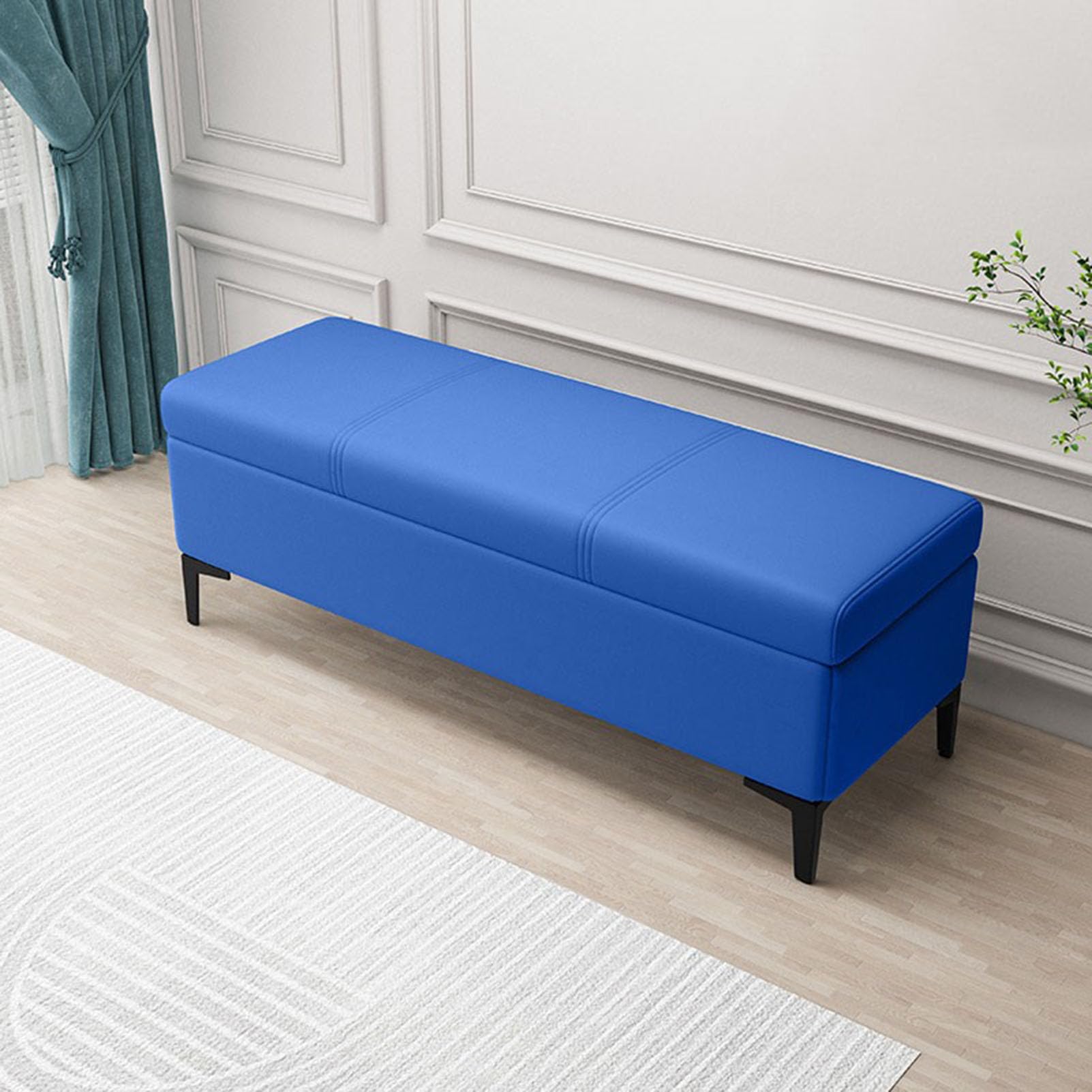 GDMDPTE Storage Ottoman Bench with Hidden Compartment Leather Upholstered Footstool for Blankets Toys & Shoe Changing Stylish & Functional Footrest