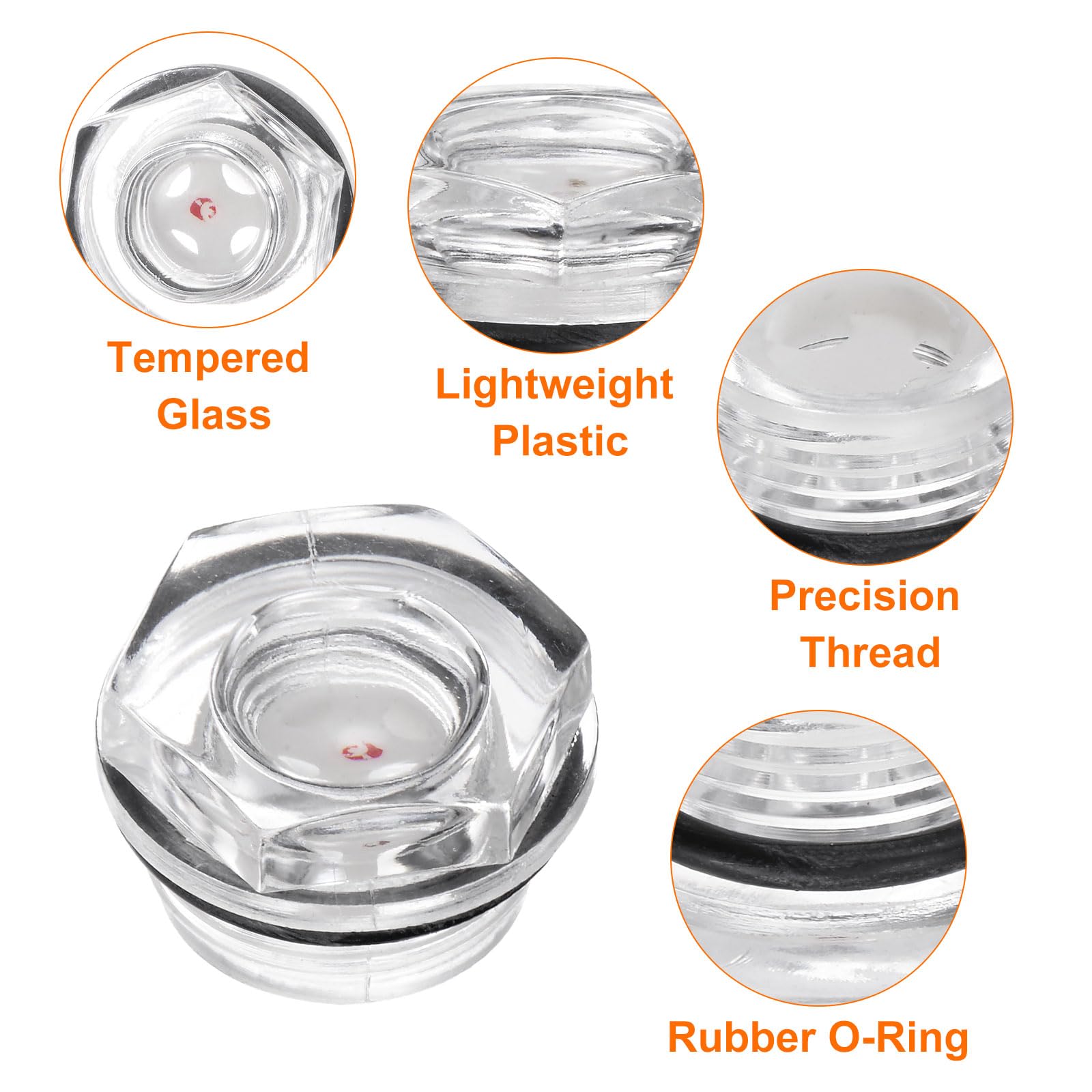 QUARKZMAN Öl Schauglas M22 X 1,5mm - Kunststoff Ölstandanzeige Für Kompressoren