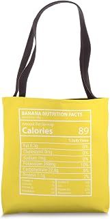 Banana Nutrition Facts Minimal Funny Fruit Label Design Tote Bag
