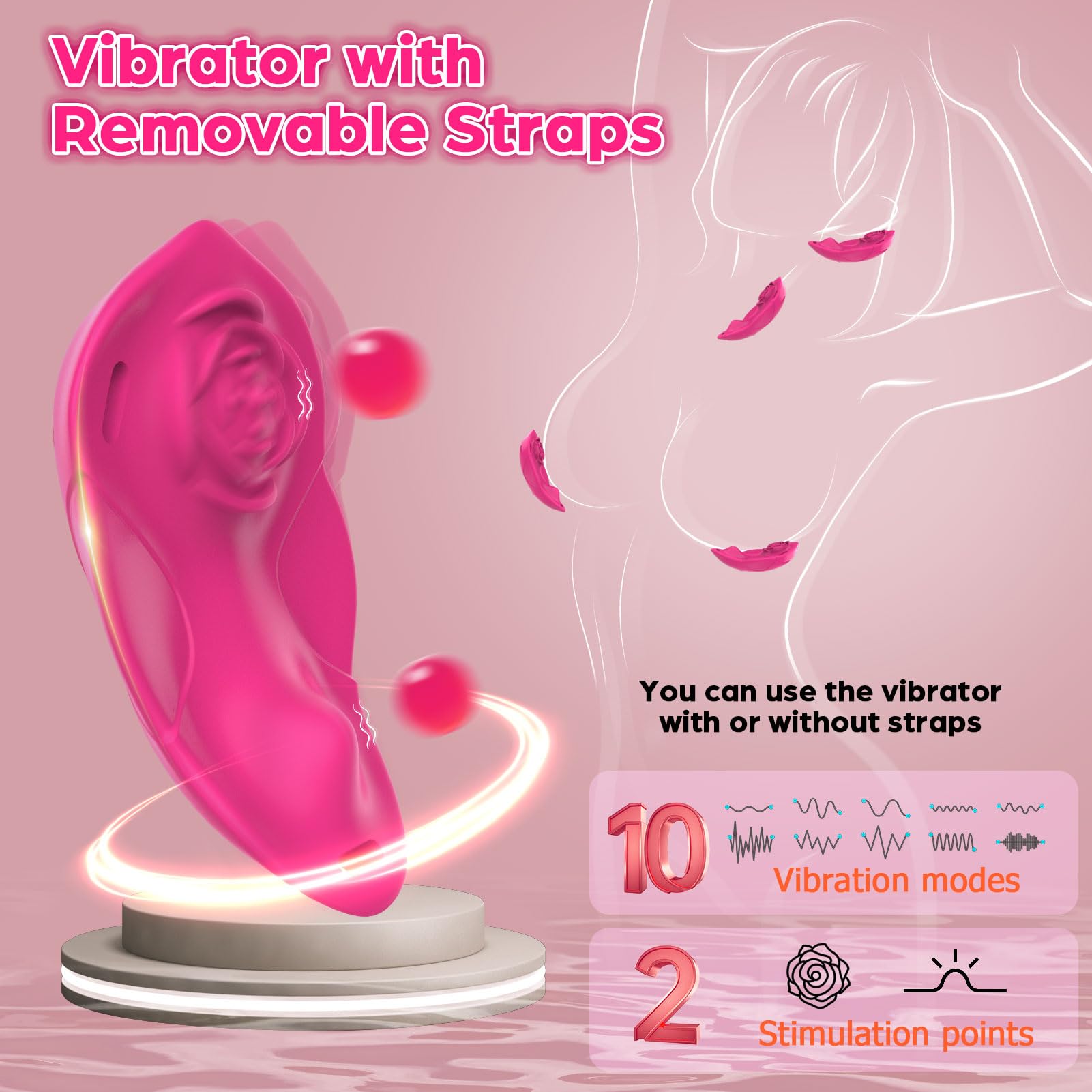 Wearable Vibrator for Women, SMAM Womens Sex Toys Vibrating Panty Thong with 20 Vibrations, APP Remote Control Mini Discreet Clit Vibrators, Female Couples Adult Toys Sex Toy, Adult Sex Toys & Games