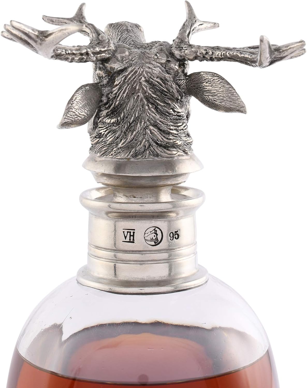 Vagabond House Pewter Elk Whiskey Liquor Decanters for Alcohol, Rum, Bourbon, Scotch, Wine Decanter Hand Blown Italian Glass Perfect for Wedding and Housewarming Gifts 12.5 inch Tall 750 ml