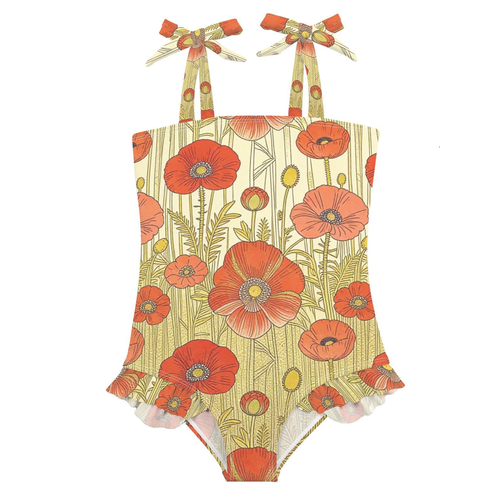 FRODOTGV Costume da bagno intero da bambina, ad asciugatura rapida, anti-rash guard, da spiaggia, per bambine