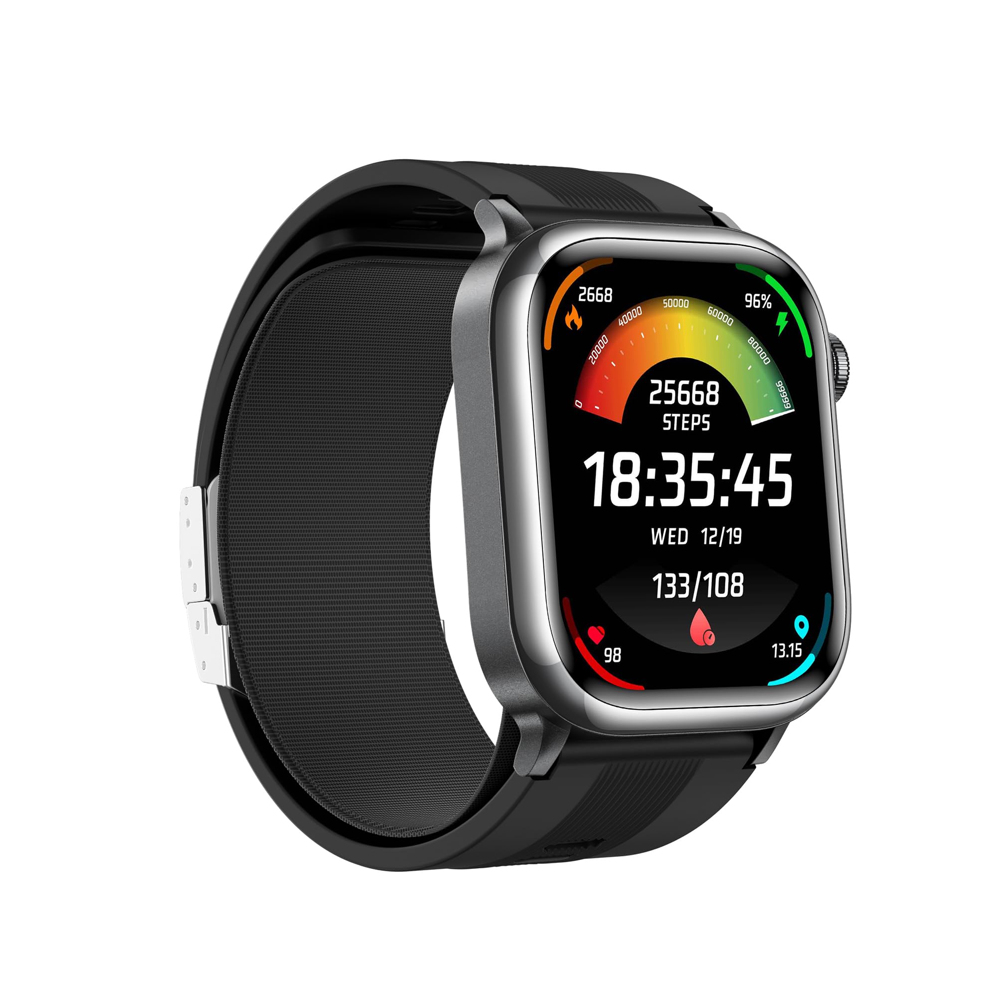 Montre Intelligente pour Homme et Femme, écran Retina AMOLED de 5,2 cm,Batterie 530 mAh, informations ECG,NFC,Bluetooth 5.3,données de Jugement assistées intelligentes AI (Noir)