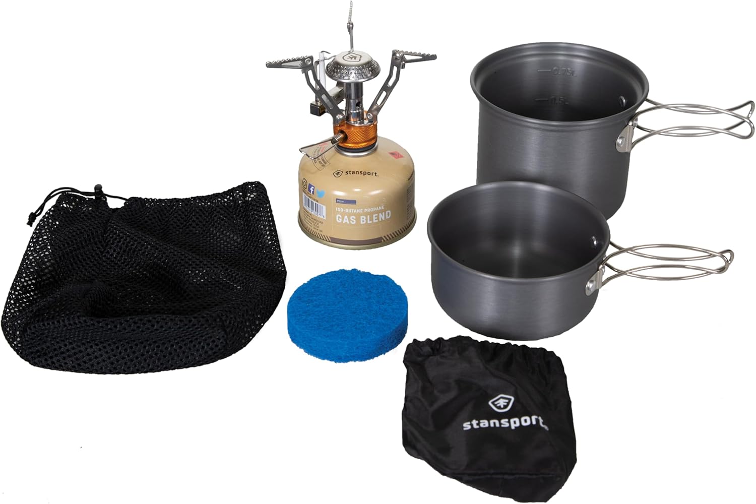 Stansport Backpacking Stove, Fuel & Cook Set for Outdoor Cooking
