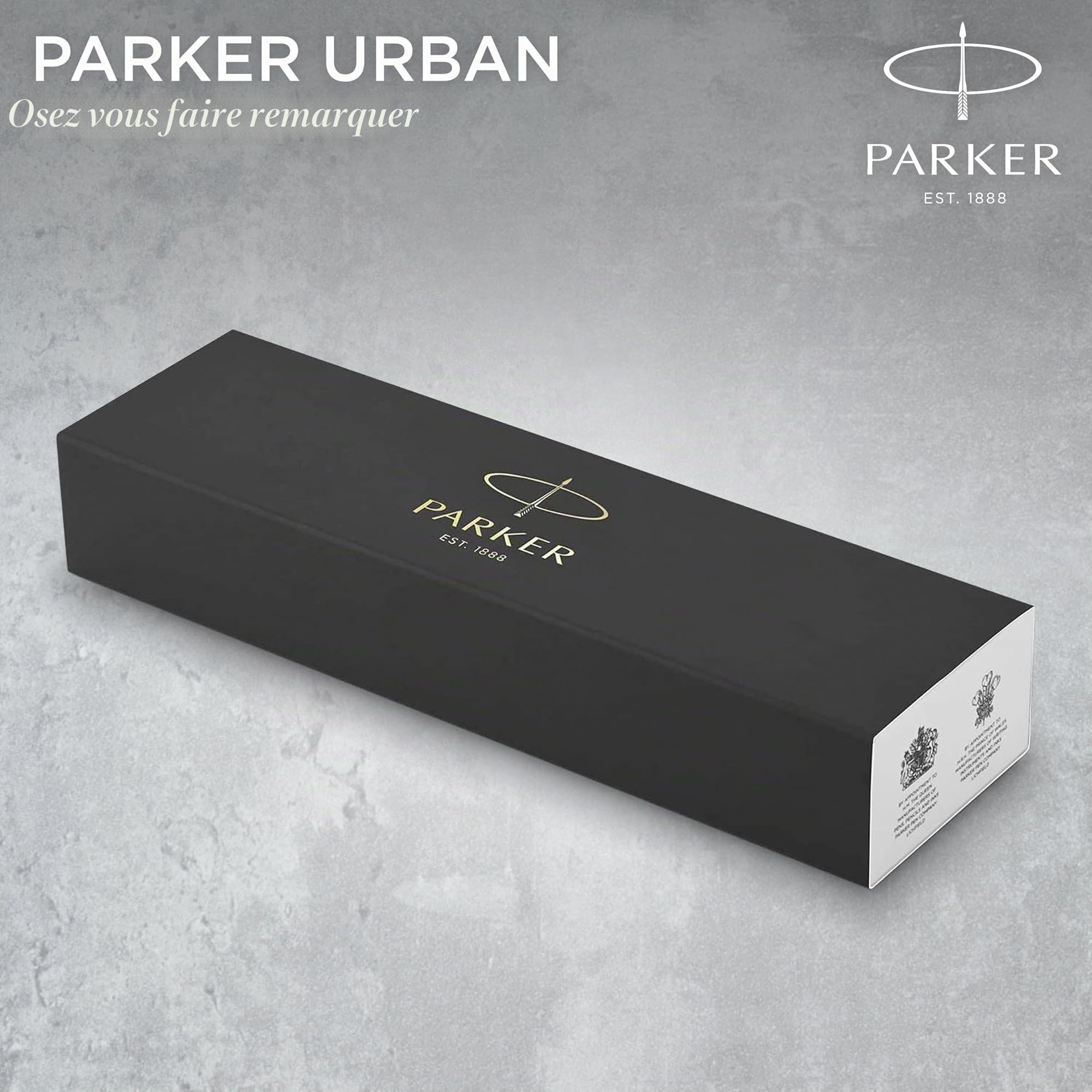 Parker Urban Twist stylo-bille | noir mat avec finitions dorées | pointe moyenne et recharge d’encre bleue | coffret cadeau