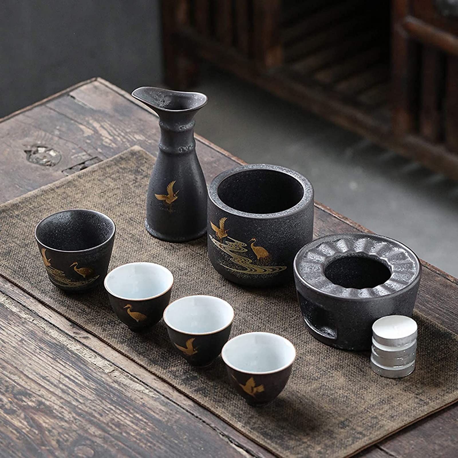 Amazon.co.jp: 酒器 セット徳利 ワインウォーマー、お湯の水差し、家庭 