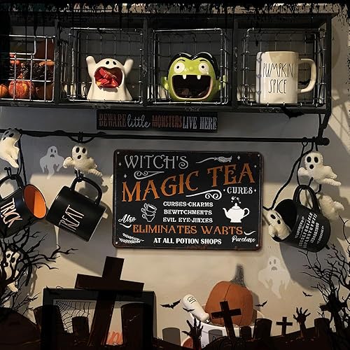 Miniatura 3 de Letrero de metal de metal mágico de bruja para cafetería, bares, cocina