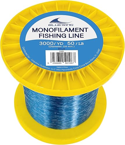 Miniatura 48 de BLUEWING Sedal de pesca monofilamento 6,8,10,12,15,20,25,30,40,50,60,80,100,130,250,300,400 libras, 50,100,500,1000,3000 yardas, hilo de pescar mono