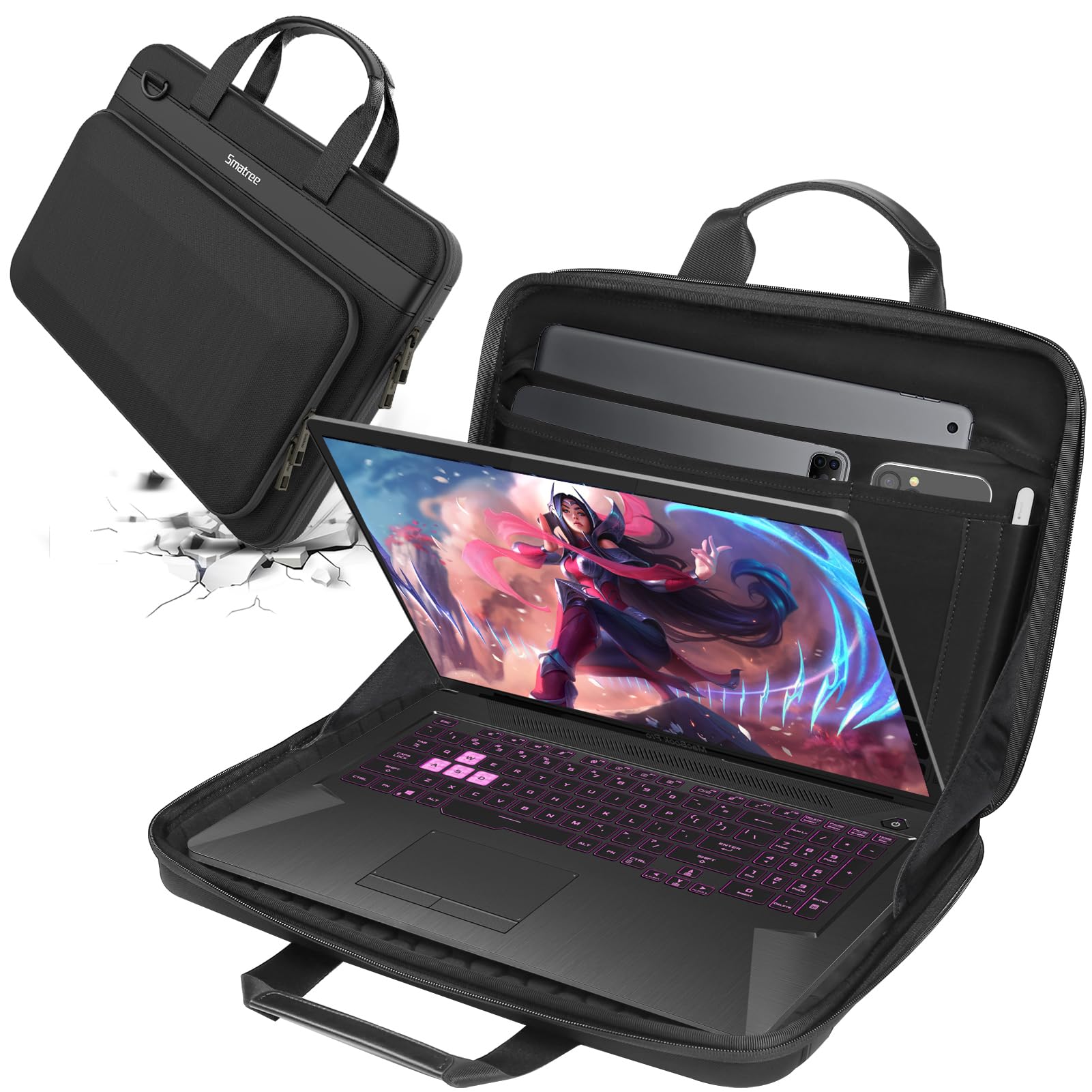 Smatree Heavy Duty Hard Case for 17.3 inch MSI Stealth GS77/Stealth 17 Studio/Stealth 18 AI Studio Gaming Laptop, for MSI GT75 Titan Laptop,MSI Alpha 17C7VF,MSI Raider 18 HX/Titan 18 HX (A800XL)