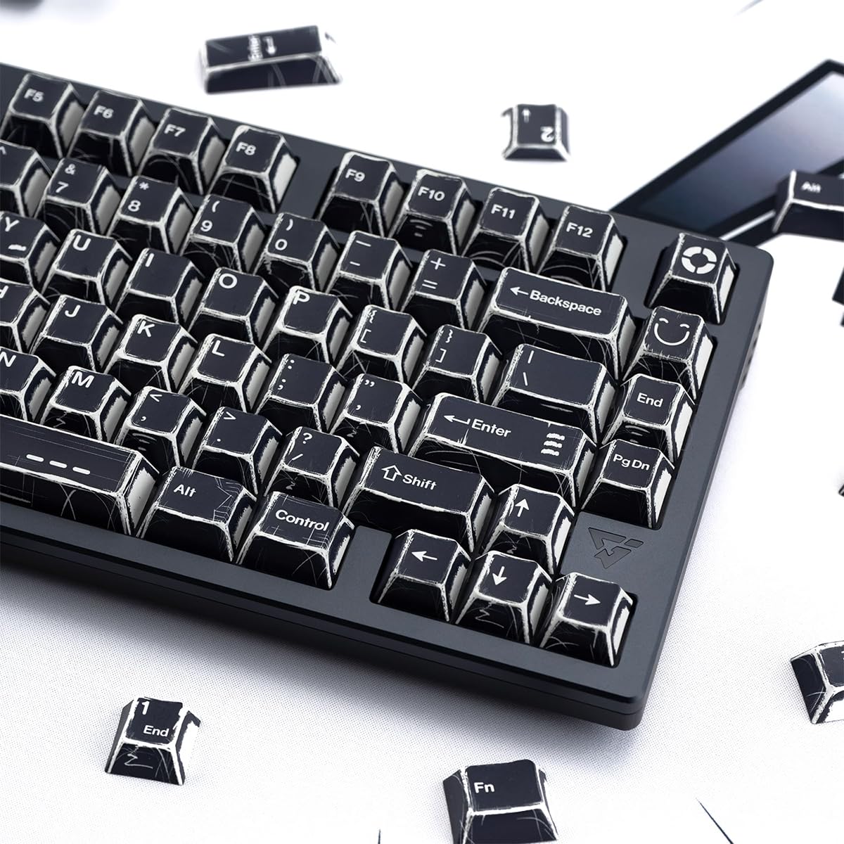 151 klawiszy, retro, manga, PBT Dye Sub Cherry Profile, czarne, zestaw nasadek klawiszy, pasuje do klawiatury 61/65/87/104/108 Cherry Mx, przełączniki mechaniczne