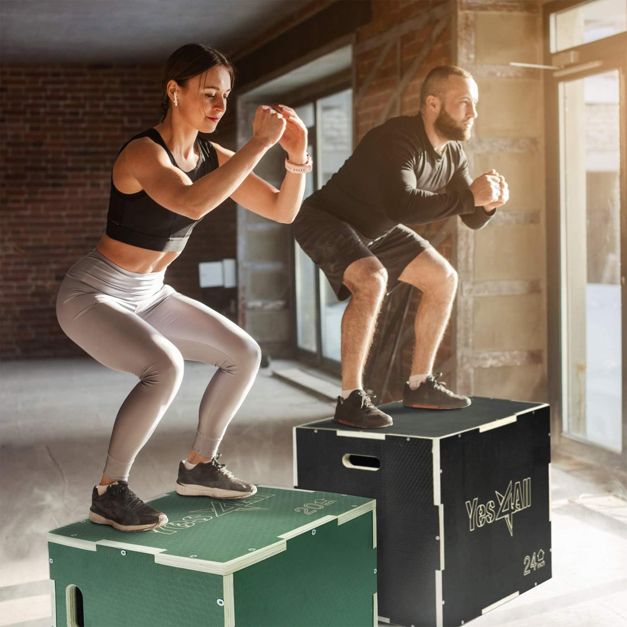 Yes4All 3 en 1 caja de madera de Plyo, plataforma de la caja pliométrica para el entrenamiento del salto, cajas del salto para el ejercicio casero del gym y el entrenamiento al aire libre