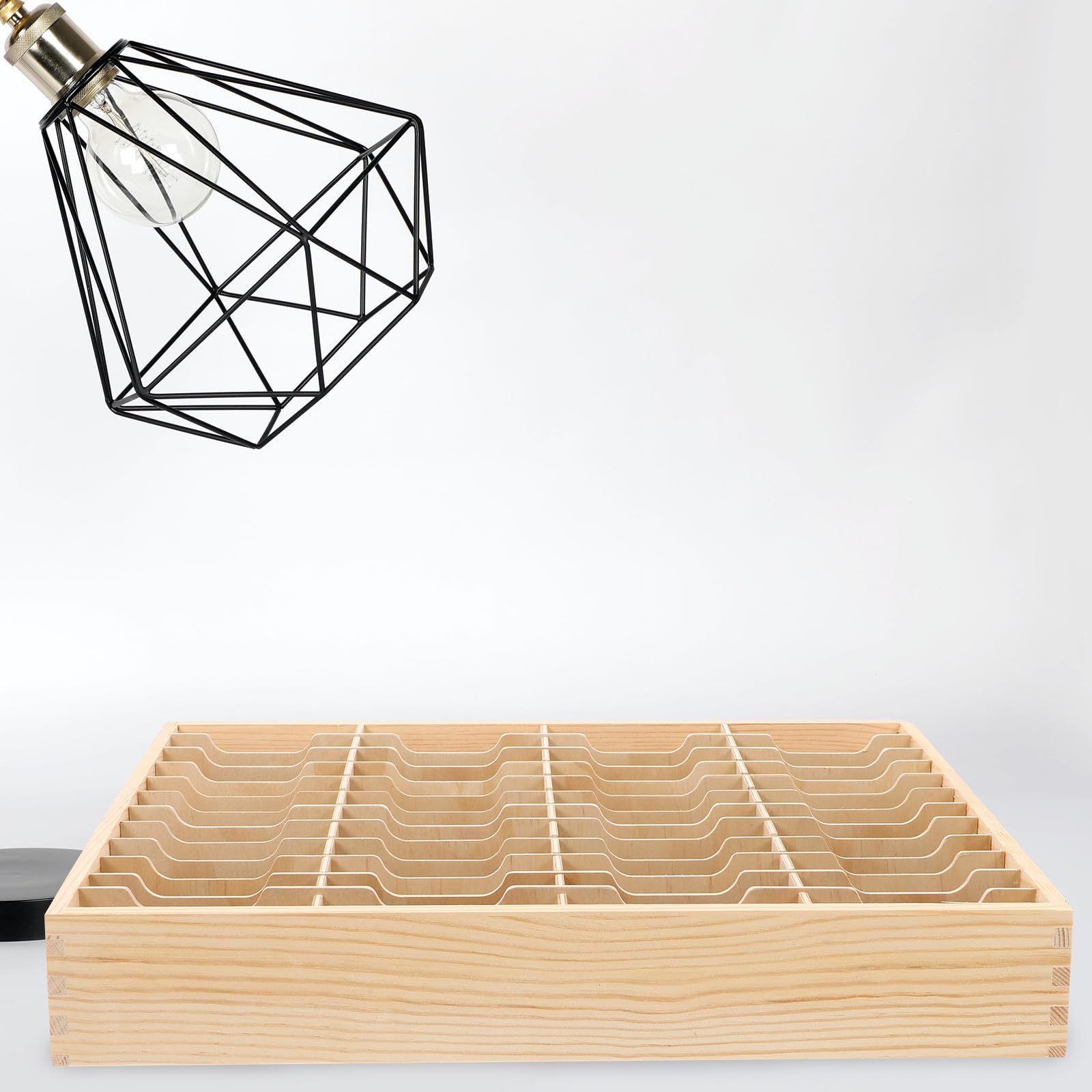 jojofuny Caja de Almacenamiento de Madera para Teléfonos Móviles y Llaves Múltiples Compartimentos para Escritorio en Habitación o Aula