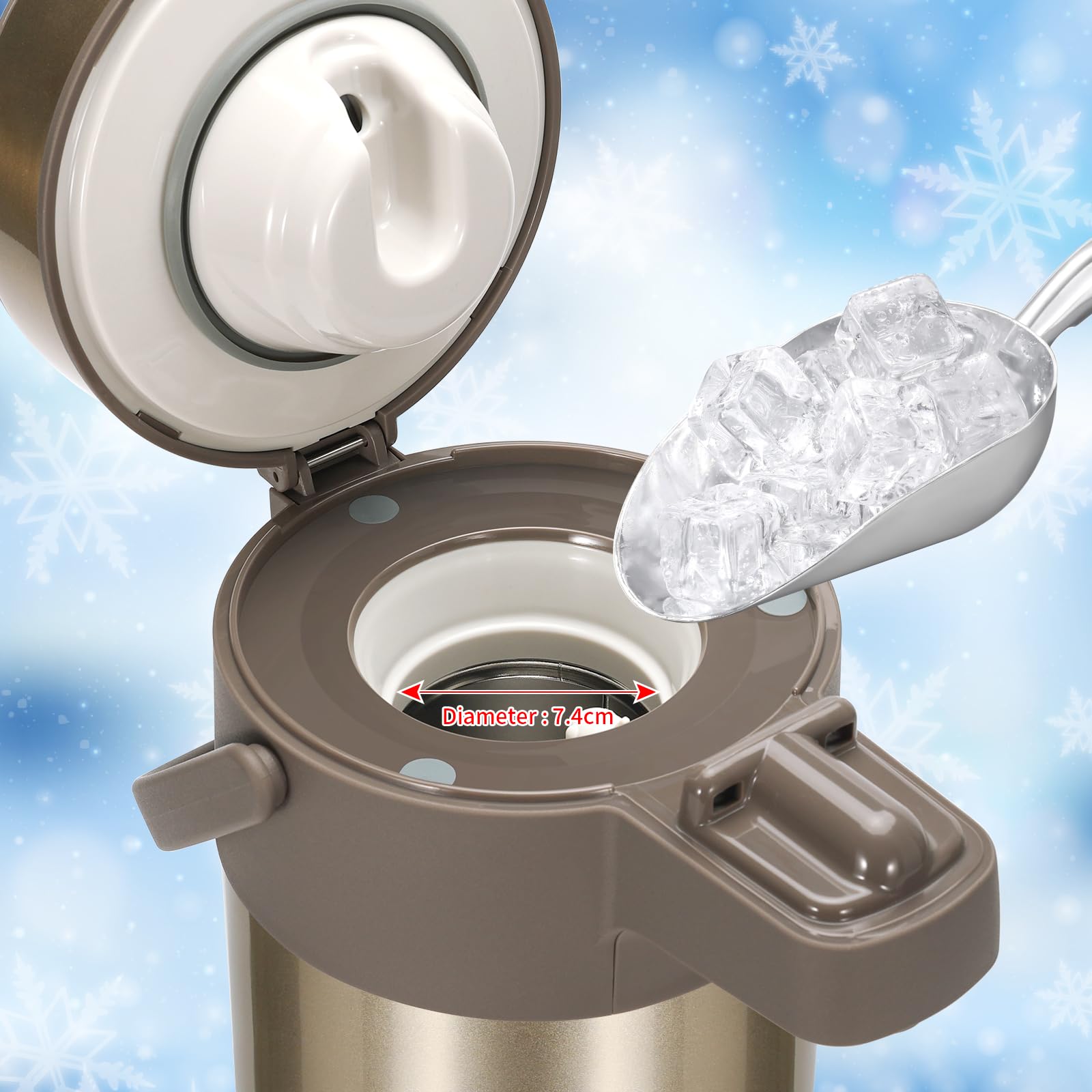 Thermos da 3,0 litri, in acciaio inox, a doppia parete, con meccanismo di pompa, caraffa per caffè, caraffa per 16 tazze (oro)
