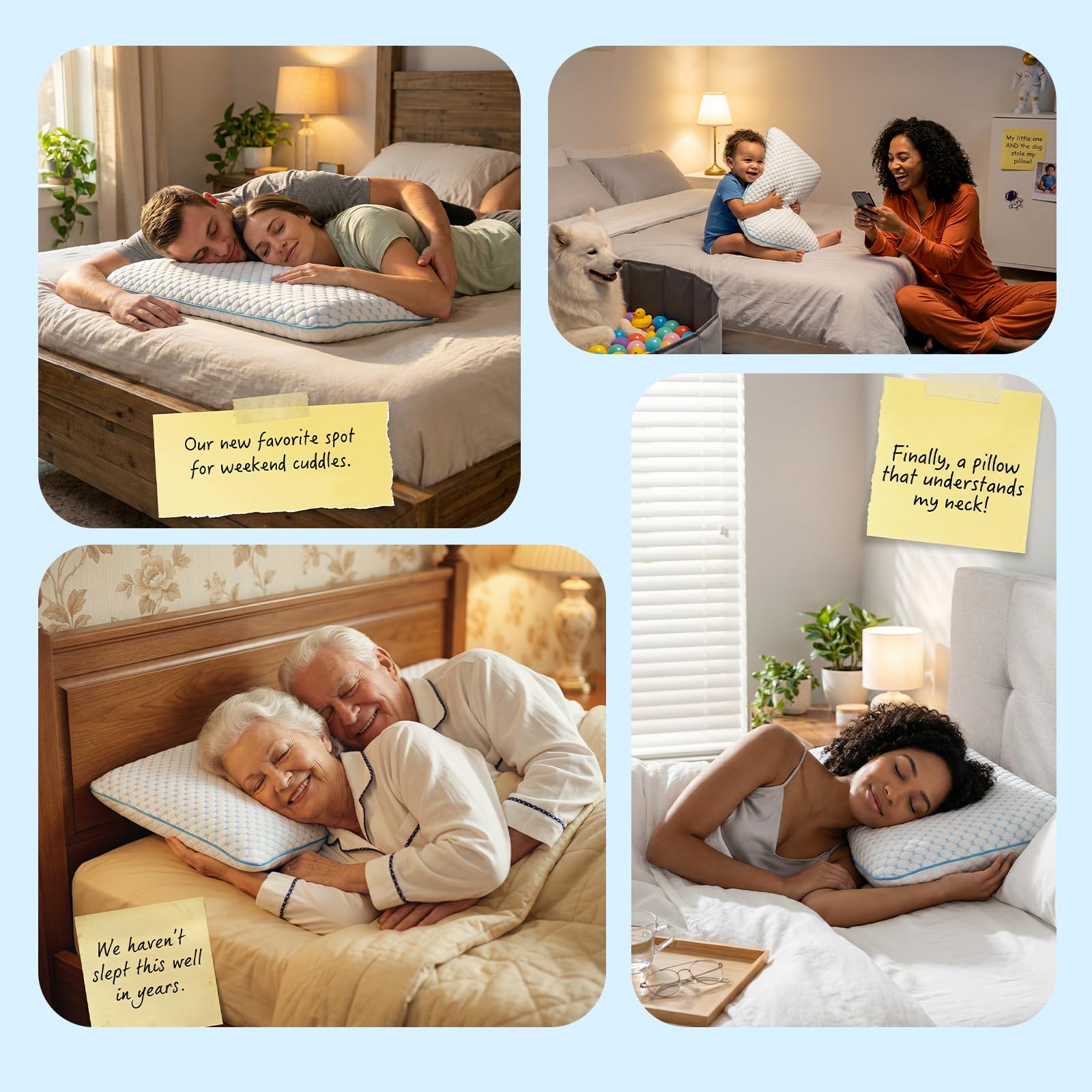 Almohada de Espuma viscoelástica Ultra Fina para Dormir de estómago y Espalda, Almohadas Planas de Perfil bajo con Funda de Tela de bambú, Lavable para Dormir
