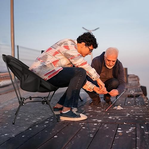 Miniatura 2 de CAMEL CROWN Silla de camping plegable, ligera, portátil, compacta, con bolsillo lateral, para viajes al aire libre, playa, picnic, senderismo,