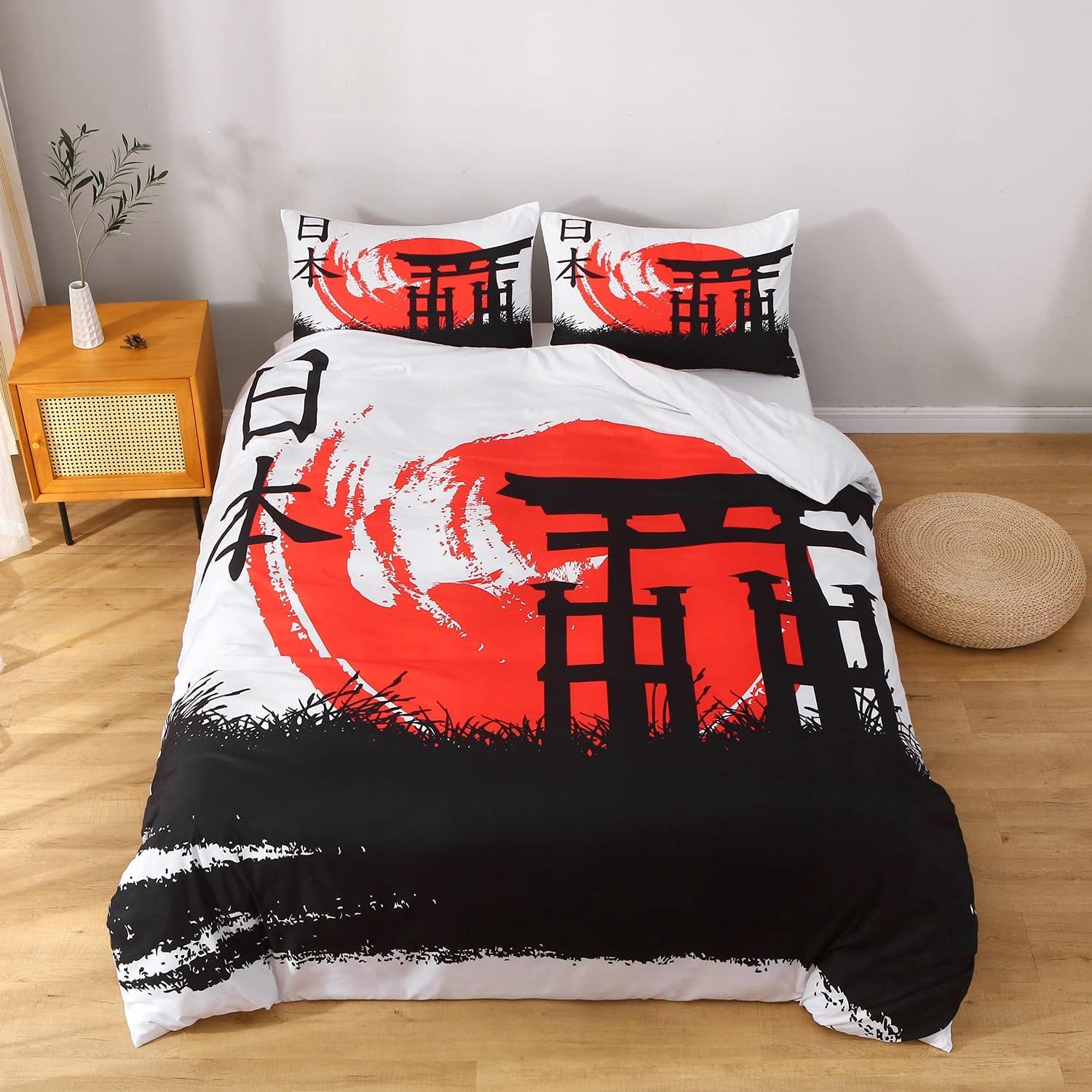 Microfibre douce 3D Japon housse de couette 240x260 parure de lit avec fermeture éclair pratique